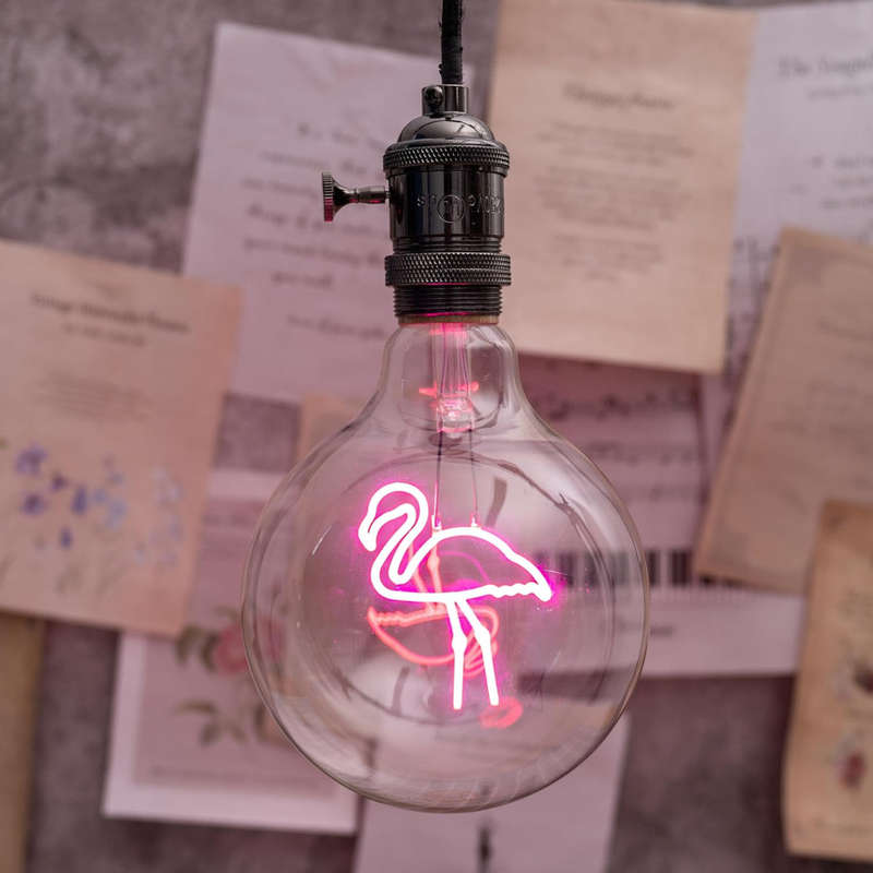 FLAMINGO Retro Edison Light Bulb G125 Pink LED E27 3W