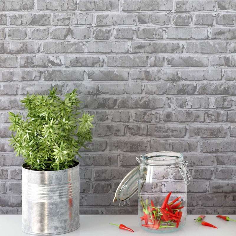 Stick On 3D PVC Wallpaper - 0.45mx10m (Grey Brick)