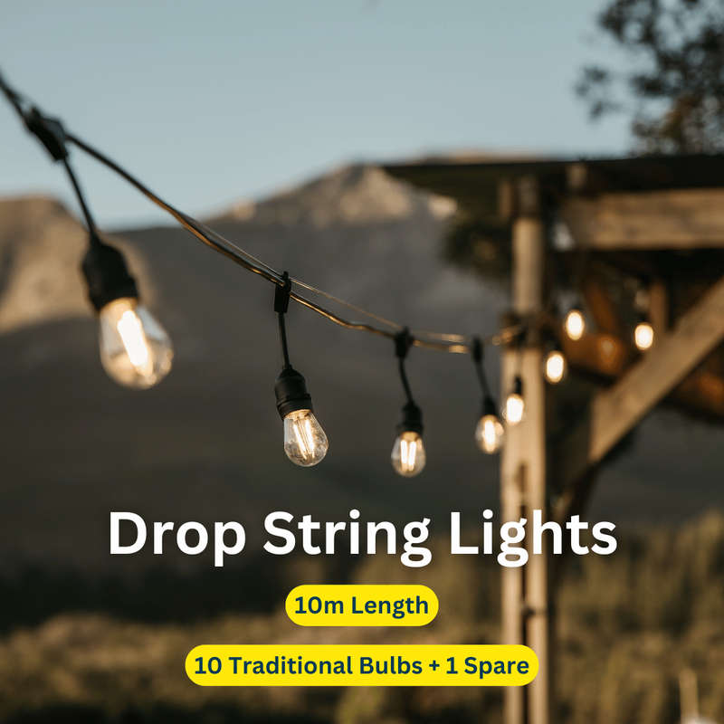 10m 10 LED Festoon Vintage Bulb Drop String Lights