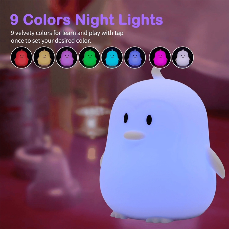 Kids Penguin Silicone Night Light | Colour-Changing