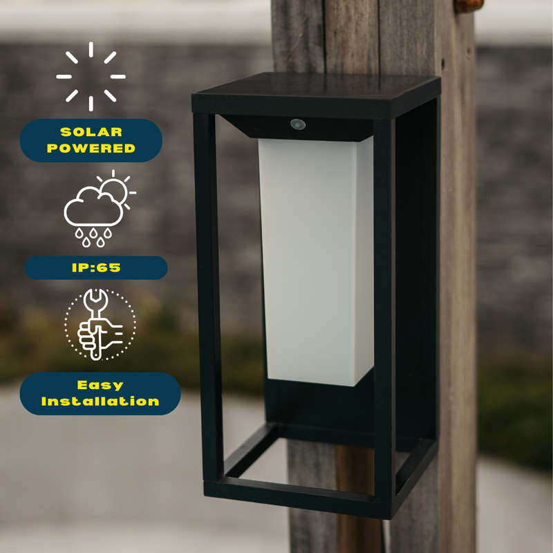 Solar Rechargeable LED Wall Lantern Light