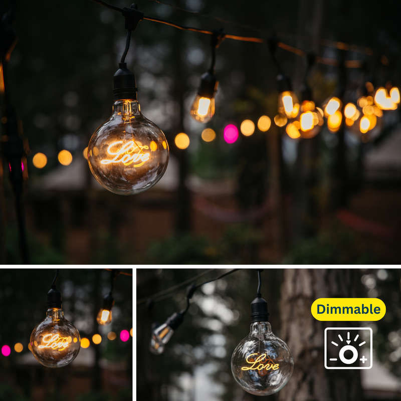 LOVE Retro Edison Light Bulb G125 Warm White LED E27 3W