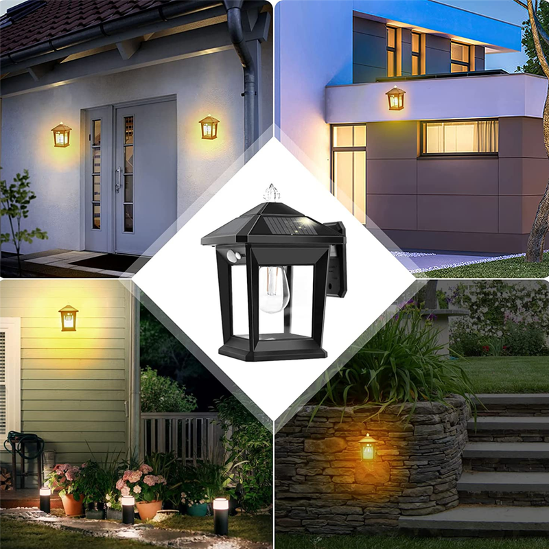 Solar Rechargeable LED Wall Lantern Light