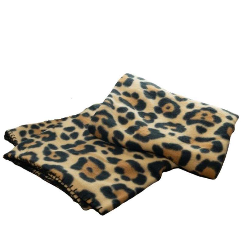 Leopard Print Fleece Blanket - 130x160cm