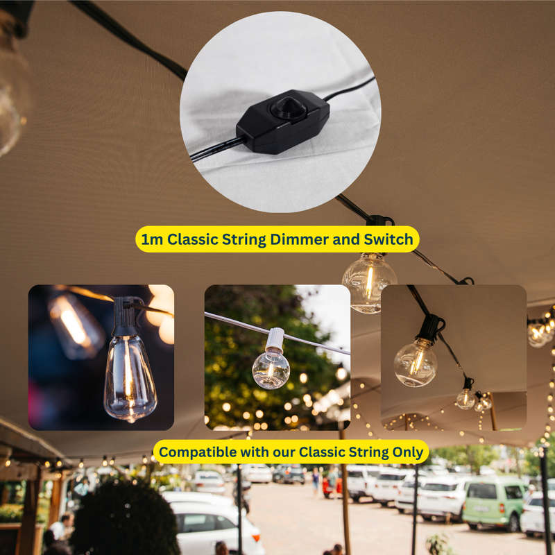 Classic Dimmer with Dial On/Off Switch for String Light