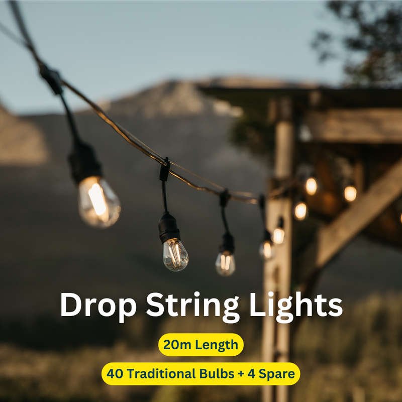 20m 40 LED Festoon Vintage Drop String Lights
