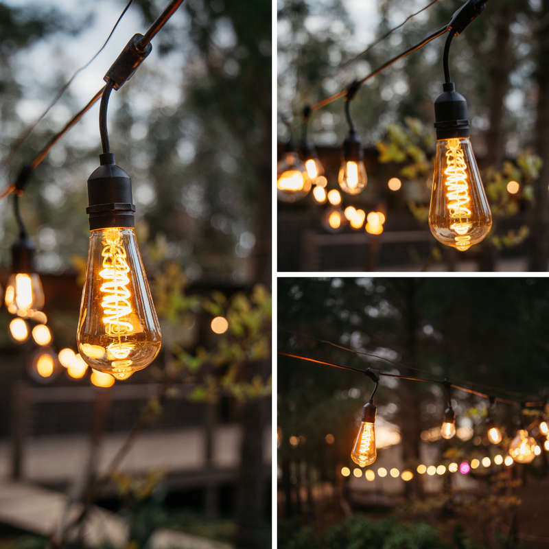 Vintage Edison Spiral Light Bulb ST64 Golden LED E27 3W