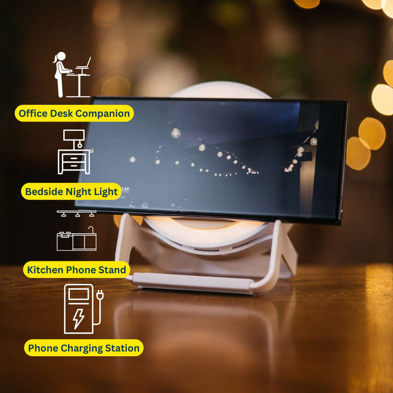 Bamboo Speaker LED Wireless Phone Charger