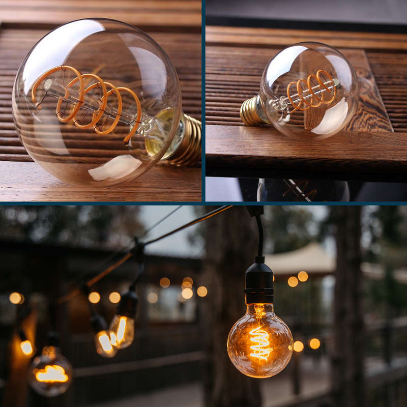 Retro Edison Spiral Light Bulb G80 Warm White LED E27 3W