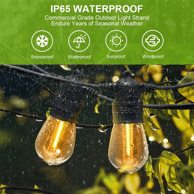 10m Solar 10 LED Festoon Vintage Bulb String Lights