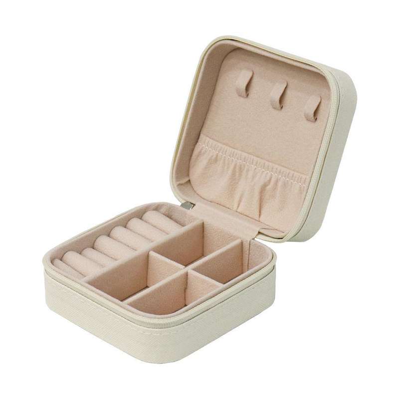 Faux Leather Jewellery Organiser White
