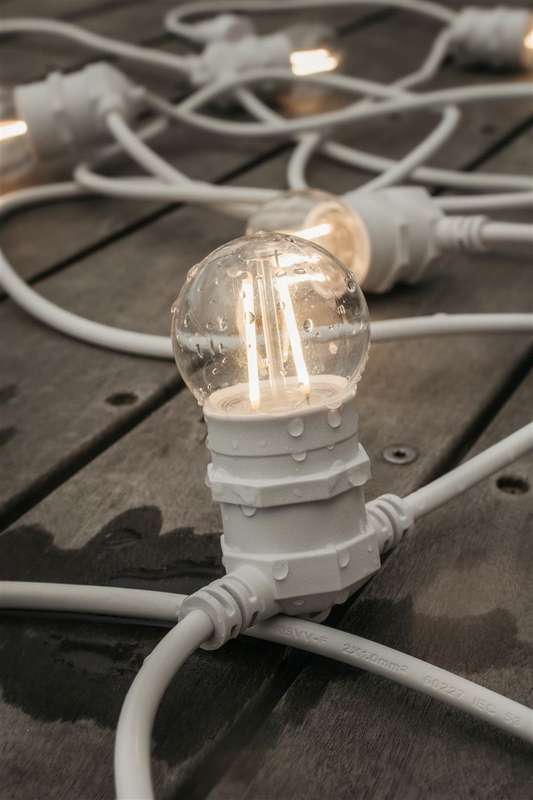 10m 10 LED Festoon Retro Bulb White Cable String Lights