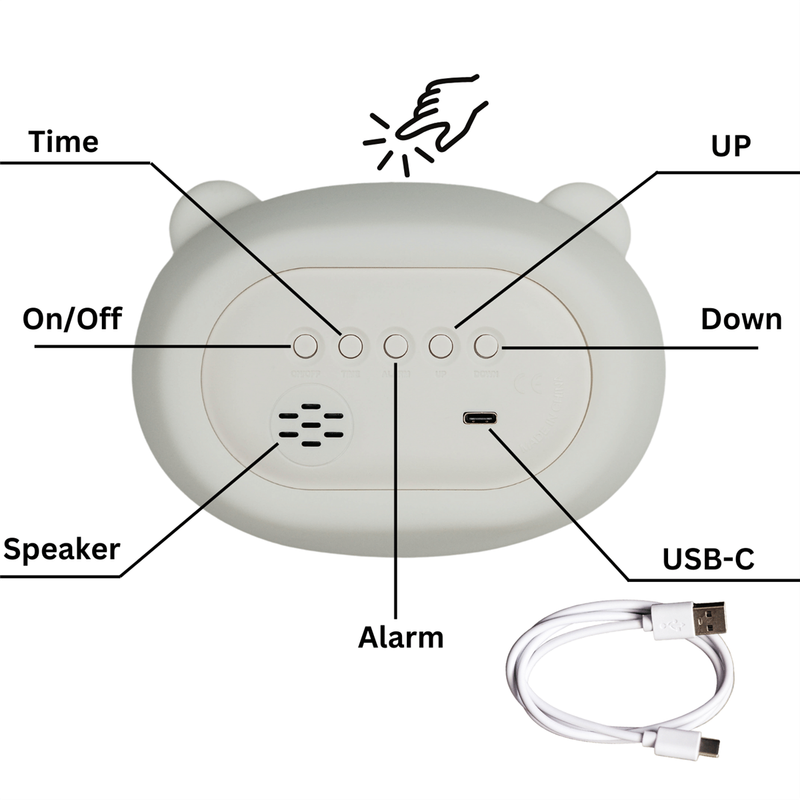 Kids Clock Night Light (Soft, Silicone & Colour-Changing)