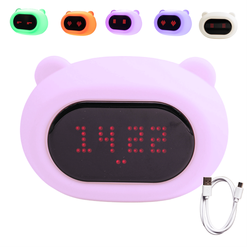 Kids Clock Night Light (Soft, Silicone & Colour-Changing)