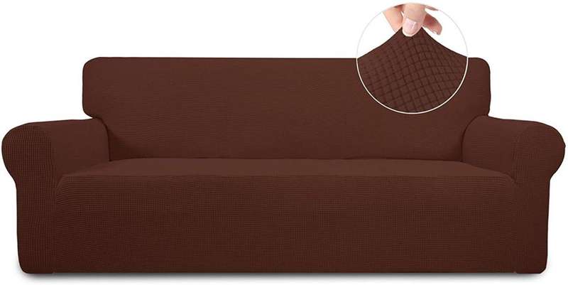 Stretch Couch Cover Brown 235-300cm