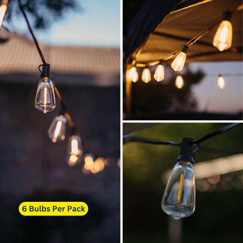 Vintage Light Replacement Bulbs ST38 LED E12 0.8W 6 Pack