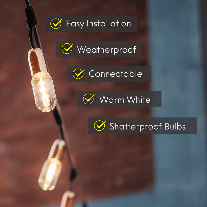10m 10 LED Festoon Gold Vintage Drop String Lights