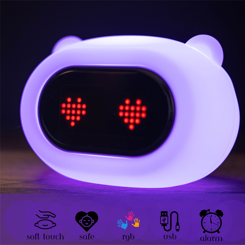 Kids Clock Night Light (Soft, Silicone & Colour-Changing)