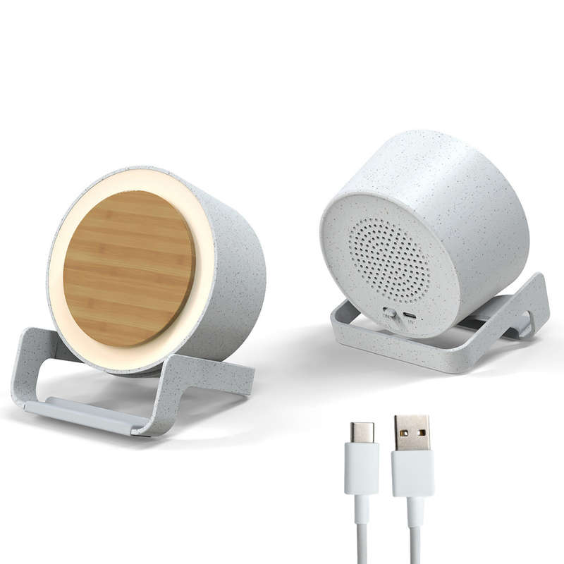 Bamboo Speaker LED Wireless Phone Charger