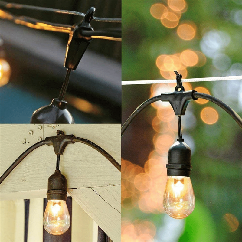 15m Solar 15 LED Festoon Vintage Bulb String Lights
