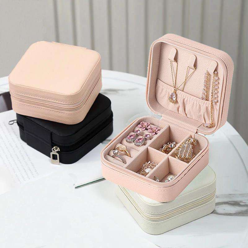 Faux Leather Jewellery Organiser White