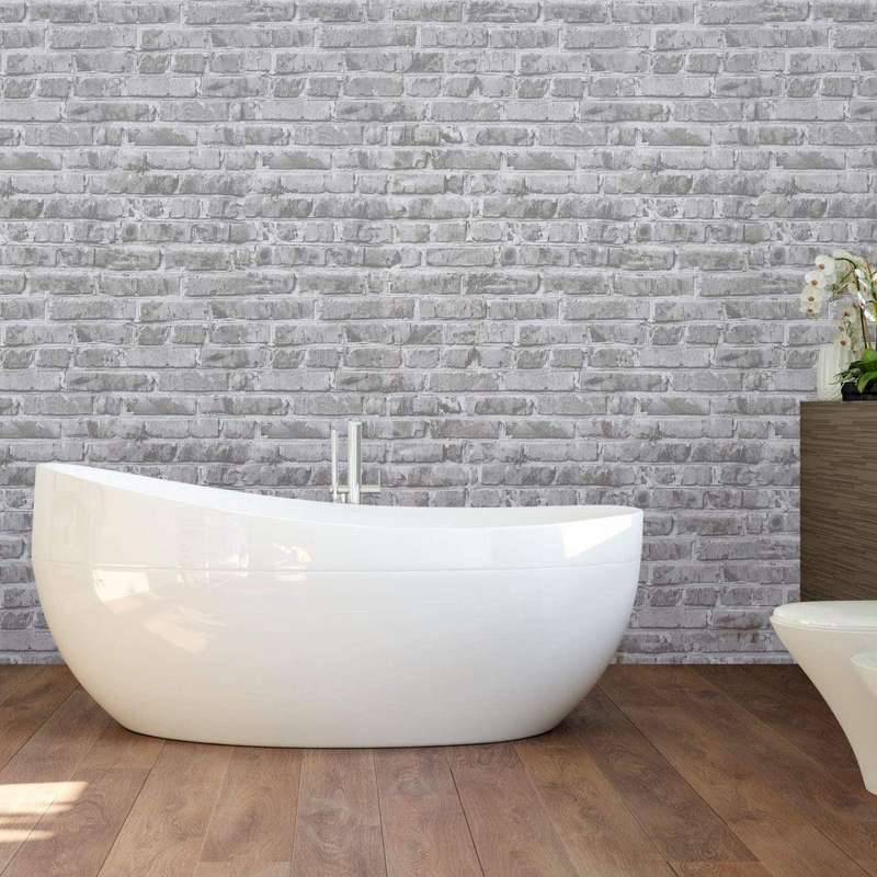 Stick On 3D PVC Wallpaper - 0.45mx10m (Grey Brick)