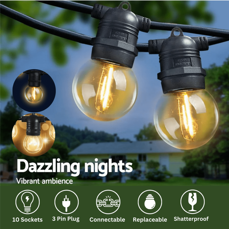 10m 10 LED Festoon Retro Bulb String Lights