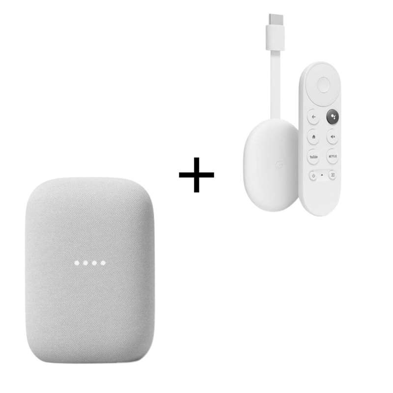 Google Nest Audio + Chromecast 4K - Smarthome Premium Bundle (Chalk) (Parallel Import)