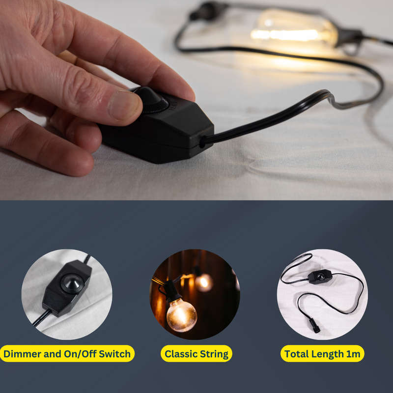 Classic Dimmer with Dial On/Off Switch for String Light
