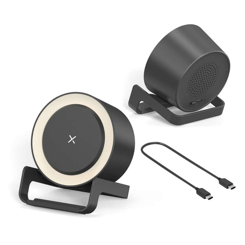 Black Speaker LED Wireless Phone Charger