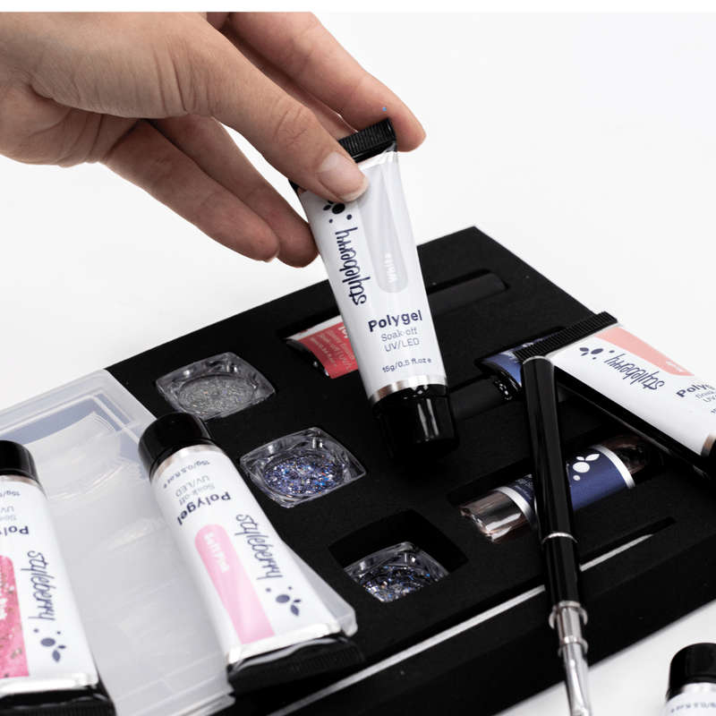 Polygel Nail Extension Kit with Tips - Pink Collection