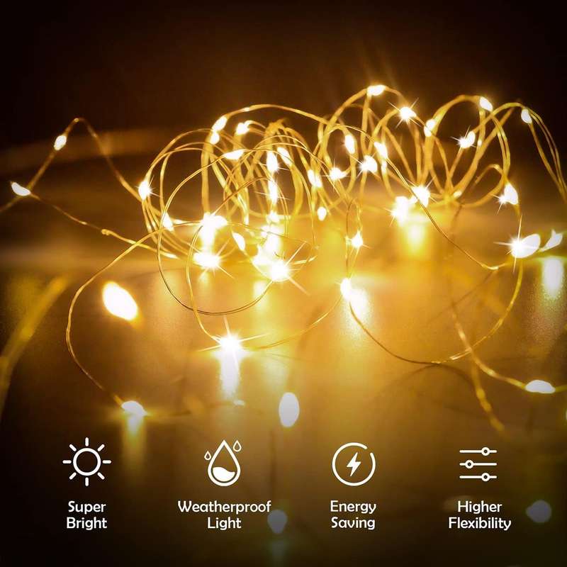 20m 200 LED Solar Copper Wire Fairy Light