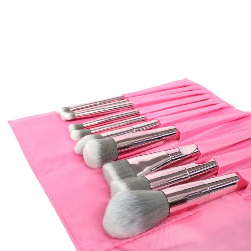Glam Beauty - 10 Piece Metallic Shine Makeup Brush Set