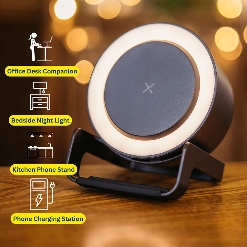 Black Speaker LED Wireless Phone Charger