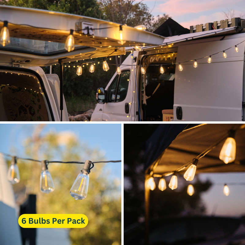 Vintage ST38 LED E12 0.8W Solar 6 Pack Replacement Bulbs