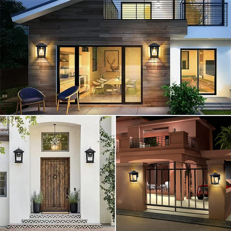 Solar Rechargeable LED Wall Lantern Light