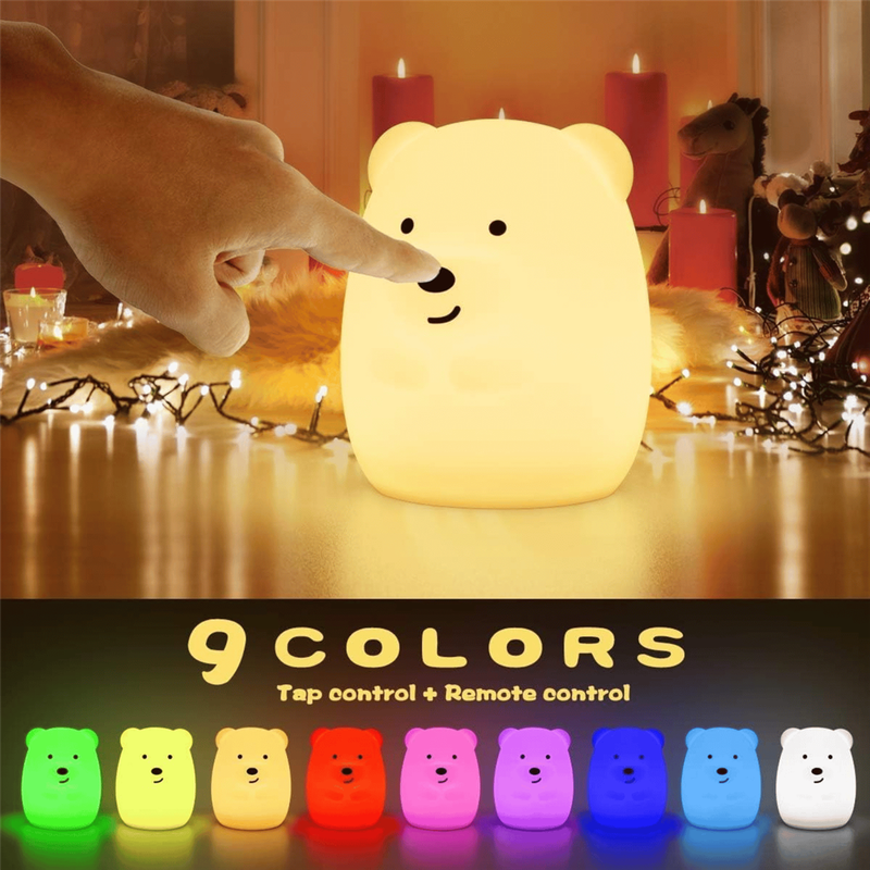 Kids Bear Silicone Night Light | Colour-Changing