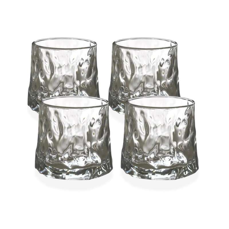 Set of 4 Nordic Bark Rocking Tumbler Glass