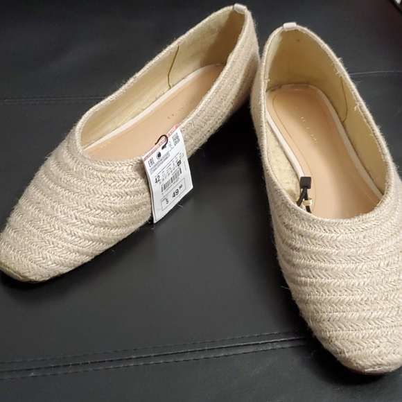 ZARA Raffia Ballet Flats Size 5