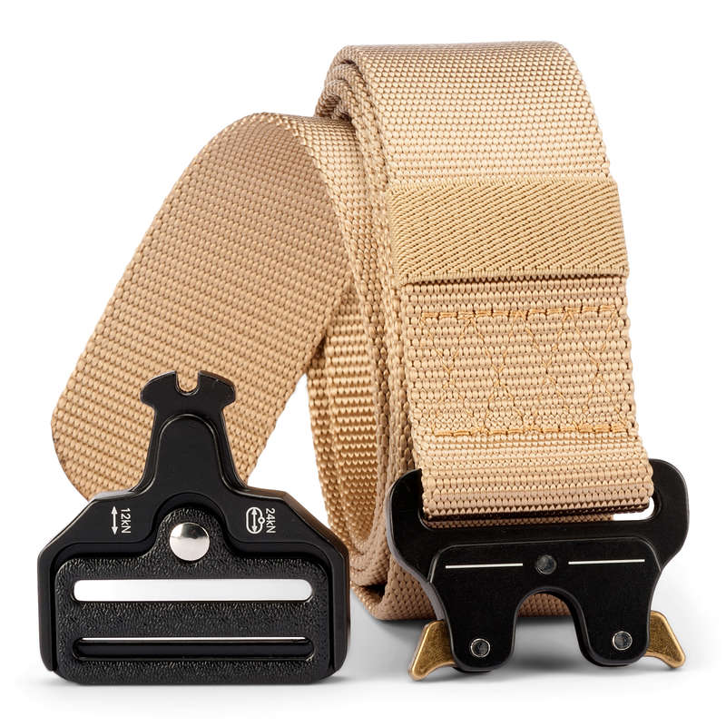Tactical Waist Belt Heavy Duty Metal Buckle - Khaki