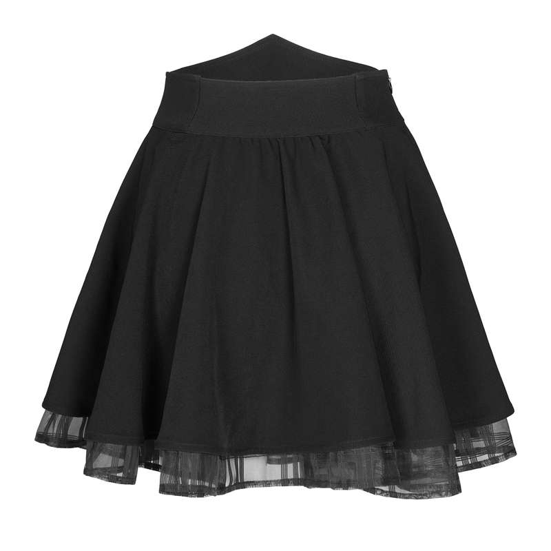 PUNK RAVE Dark High Waist Sun Swing Skirt
