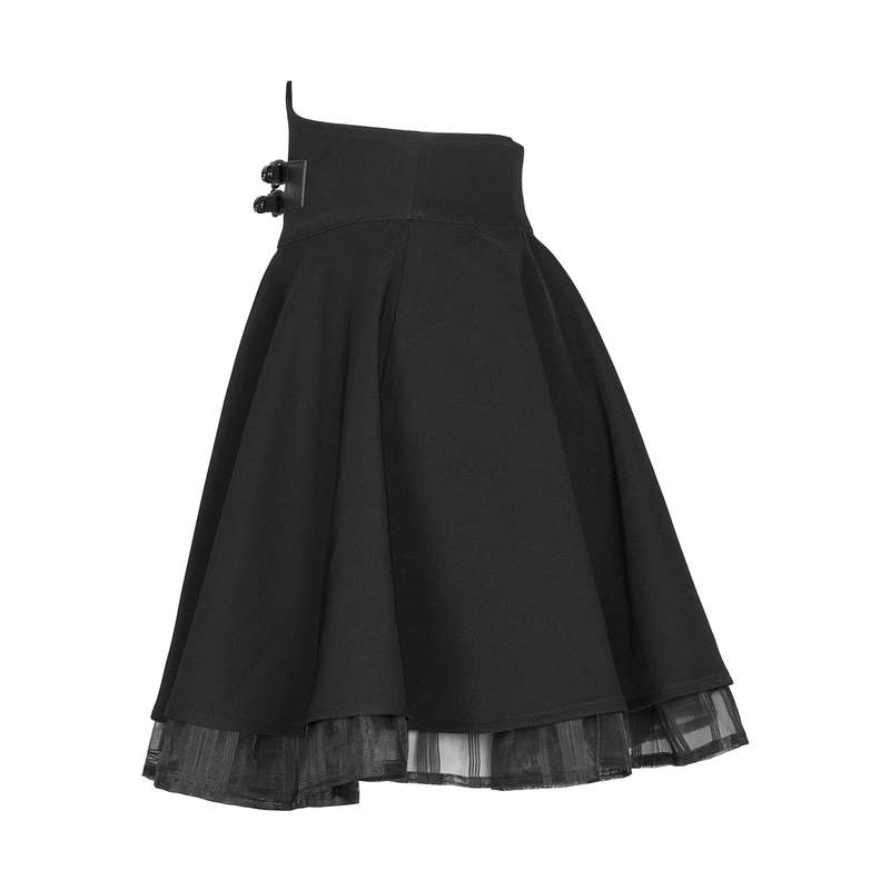PUNK RAVE Dark High Waist Sun Swing Skirt