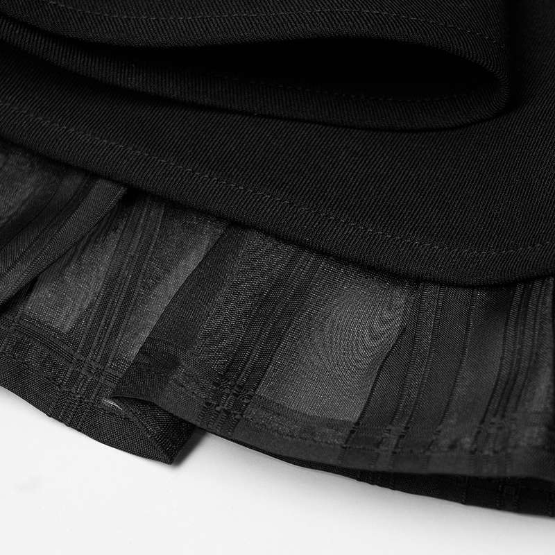 PUNK RAVE Dark High Waist Sun Swing Skirt
