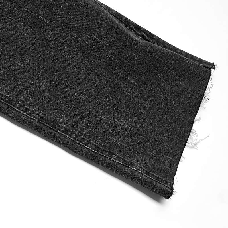 Asymmetric Placket Flare Jeans -S