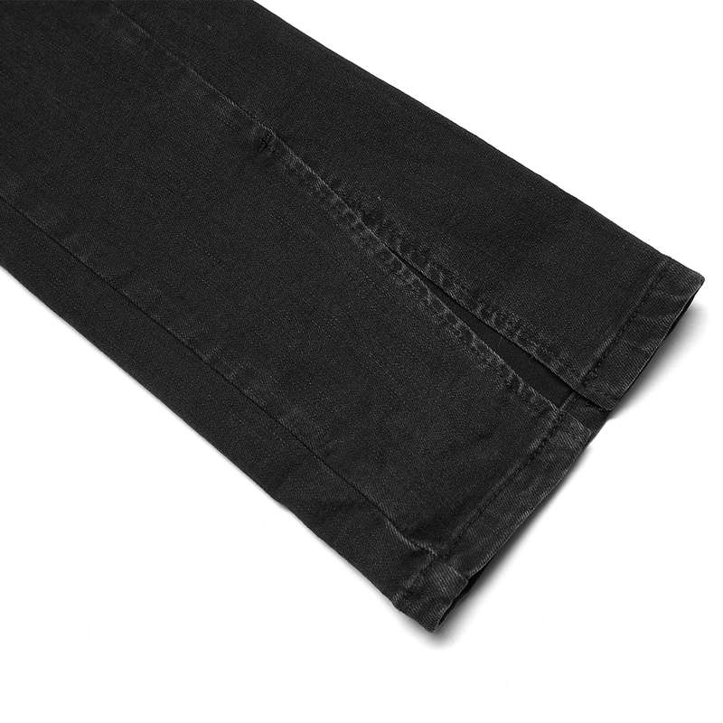 Chain Decorated Slit Flared Pants - M
