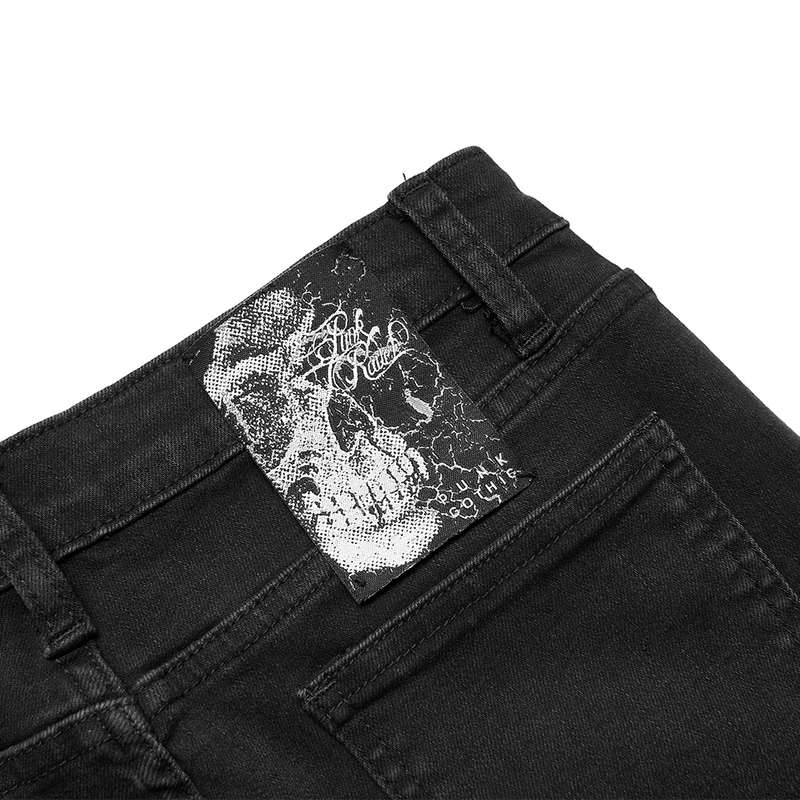 Chain Decorated Slit Flared Pants - M