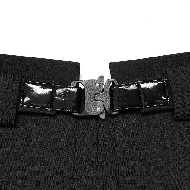A Line Mini Skirt With Decorative Belt - M