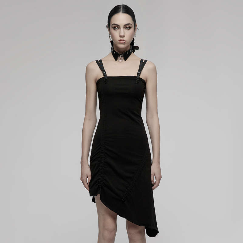 Drawstring Folds Slip Dress - M-L