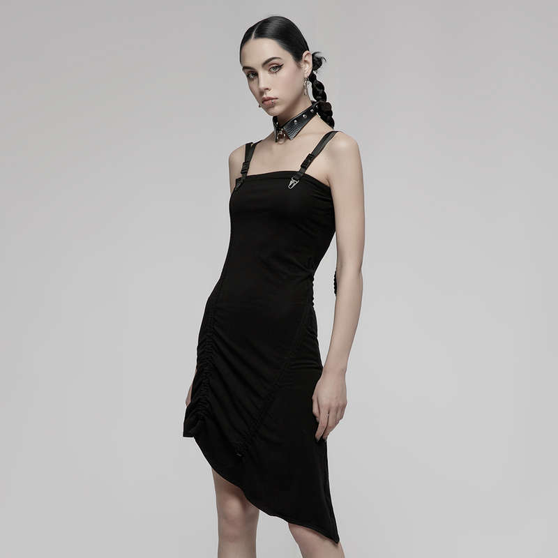 Drawstring Folds Slip Dress - M-L