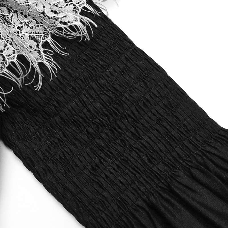 Off-Shoulder Lace Edge Chiffon Dress